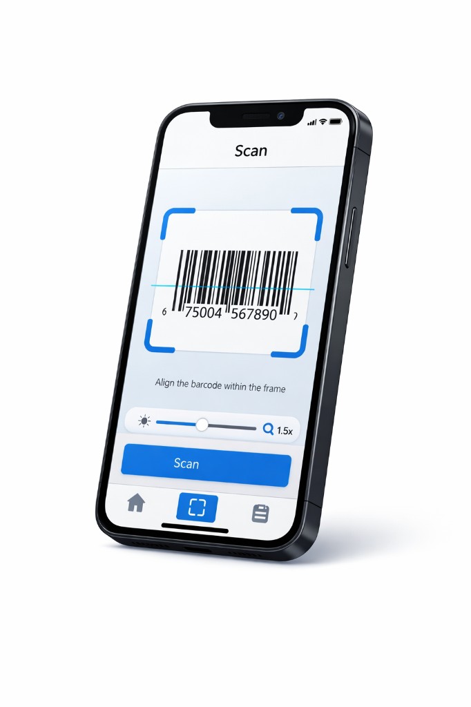 Barcode scanning screen